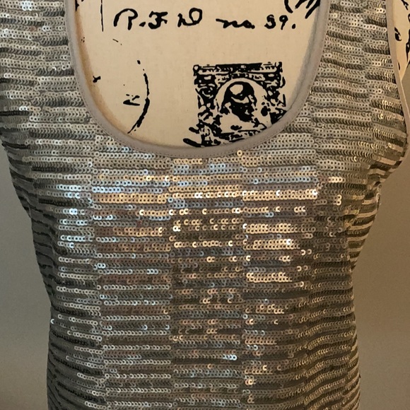 Jones New York Silver Gray Sequin Tank Top Size Small S. Perfect for Holidays! - Picture 3 of 4